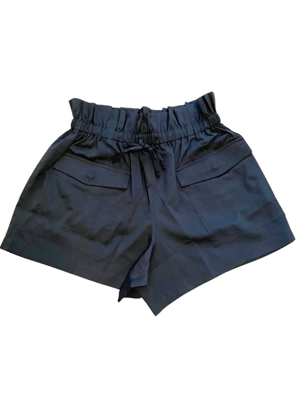 Girlfriend Collective Black High-Waist Paperbag Shorts Women S #4090-JB-SM